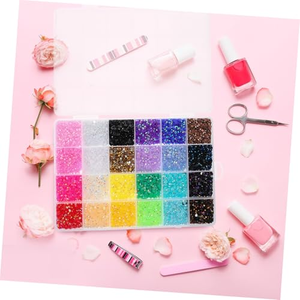 Resin Flatback Rhinestones Kit Colorful <b>Glitter</b> Glue on Loose Stones for Nail Art <b>Bags</b> Garments Shoes - Product Image 2