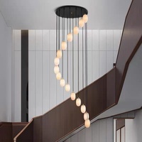 Lámpara de escalera moderna y sencilla, estilo chino, con diseño de nube de piedra, giratoria y hueca, para villa dúplex, loft, escalera larga.