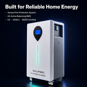 EXLIPORC LVB20WTC 51.2V 400Ah ระบบกักเก็บพลังงานภายในบ้าน 20kWh แบตเตอรี่ LiFePO4 พร้อมระบบป้องกันไฟไหม้แบบสเปรย์ ให้พลังงานเพิ่มขึ้น 25% พร้อมบริการ EPC - Product Image 1