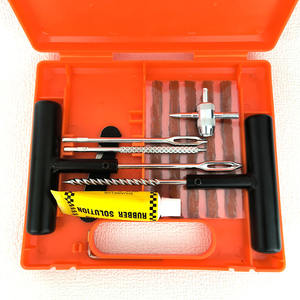 Conveniente kit de reparación de neumáticos de 14 piezas con caja de plástico de 200mm y 100mm, mandril de aire de Metal, enchufe de latón de acero, aguja de horquilla, neumáticos de coche sin cámara - Product Image 5