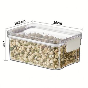Separated Sealed <b>Jar</b> Food Grade Square Transparent Storage Can with Lid for Tea Grain Dry Food Organization - Product Image 2