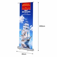 Support de bannière enroulable en aluminium 85x200cm, design à clipser, léger (1,95 kg) pour salons professionnels et expositions