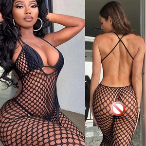 Lưới Đánh Cá Phụ Nữ Khiêu Dâm Đồ Lót Spaghetti Dây Đeo Lớn Lưới Lưới Bodysuit Một Mảnh Xem Thông Qua Phụ Nữ Sexy Đồ Lót - Product Image 5