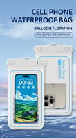 Pochette Téléphone Étanche Universelle d'Extérieur IPX8 avec Éponge Flottante et Cordon – Sac Étanche pour Téléphone Portable