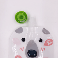 Pochette à bec à presser imprimée personnalisée sans BPA, fermeture à glissière rechargeable et réutilisable pour les aliments bio faits maison pour bébés et enfants