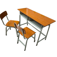 Bureau et chaise de classe personnalisables, hauteur réglable, bureau d'étude pour étudiants, bureau d'école, 2 places avec deux chaises