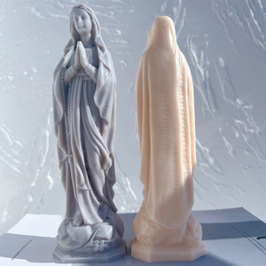 Stampo in Silicone per Candele a Forma di Statua della Vergine Maria, Figurine Cattoliche della Beata Vergine Maria, Stampo per Candele Nostra Signora di Lourdes - Product Image 6