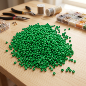 Paquete a Granel de Cuentas de Vidrio Redondas de 8'0 Pulgadas, Color Verde <span class=keywords><strong>PandaHall</strong></span>, para la Fabricación de Joyería - Product Image 2