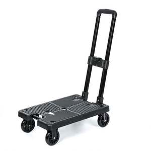 Chariot de bagages d'extérieur pliable télescopique avec poignée ergonomique, conception portable à 4 roues, capacité de charge de 100 kg, facile à utiliser - Product Image 1