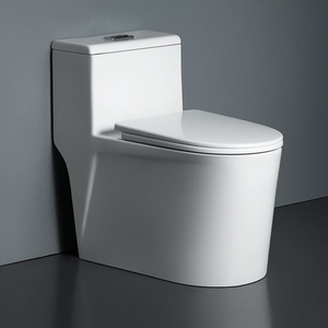 <span class=keywords><strong>WC</strong></span> monobloc mural en céramique émaillée blanche, abordables, pour salle de bain, avec chasse d'eau intégrée - Product Image 1