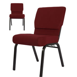 Chaises de théâtre modernes en métal emboîtables de haute qualité avec coussin en tissu confortable pour auditoriums et églises - Product Image 1