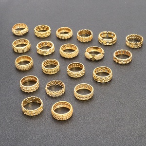 JXX Wholesale 24K Gold Plated <b>Rings</b> Simple Geometric Beautiful Wedding Bands for <b>Women</b> Classic Style Mainly Made of Brass - Product Image 1