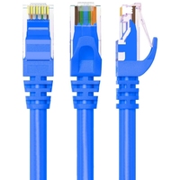 Cable de Red Ethernet LAN con Conector RJ45, Cable de Cobre Desnudo de 24 AWG, Cable de Conexión UTP Cat5e para Comunicación