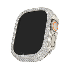 Étui Bling pour <span class=keywords><strong>Apple</strong></span> <span class=keywords><strong>Watch</strong></span> <span class=keywords><strong>Ultra</strong></span> 49mm dur PC étui de <span class=keywords><strong>Protection</strong></span> complet en strass accessoires pour IWatch Diamond Frame Face Cover - Product Image 5