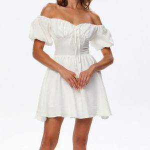 Vestidos Mini de Moda para Mujer, Casuales, de Lino y Algodón, para Verano, con Cintura Natural, Tejidos, con Patrón Sólido y Sexy, OEM - Product Image 4