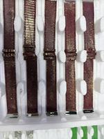 Tali Jam Tangan Kulit Asli Bermotif Kadal Hijau Berkualitas Tinggi OEM Custom, Konektor Casing Logam, Gelang untuk Pria Gaya Bisnis