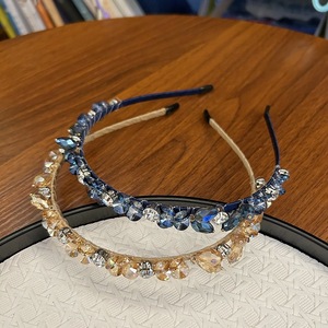 Serre-tête scintillant en strass pour femme, en alliage et tissu, accessoire de mode pour fêtes et mariages - Product Image 2