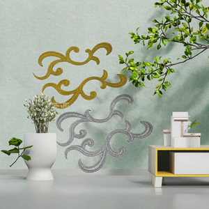 Custom Gold & Silver Iron-On Embroidery Patches Hot Melt Adhesive DIY Stage Clothing & Dress Garment <b>Appliques</b> Sticker for Hats - Product Image 2