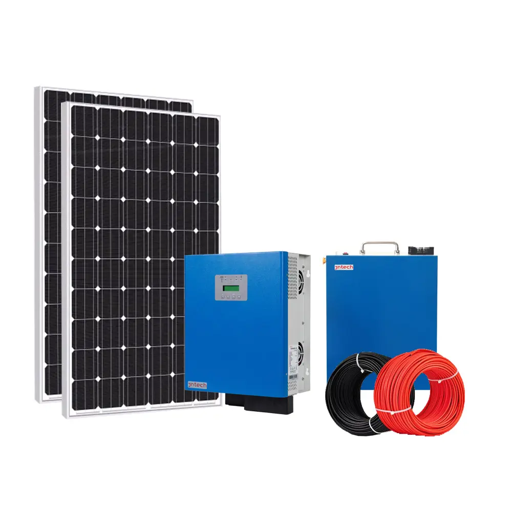 Jntech 5kw fora da grade do sistema de energia solar 48v preço para o uso doméstico fonte de alimentação híbrida