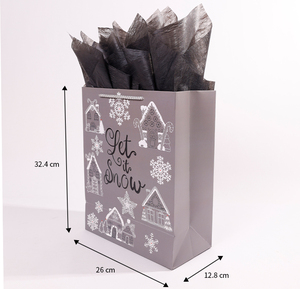 Vente en gros Sac de Noël Ins Wind Sac en papier portable de luxe personnalisé Sacs-cadeaux d'anniversaire de Noël pour les petites entreprises - Product Image 3