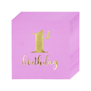 Ensemble de vaisselle en papier pour fête d'<span class=keywords><strong>anniversaire</strong></span> de bébé fille, thème couronne, 1er <span class=keywords><strong>anniversaire</strong></span>, rose, fournitures pour fête d'enfant - Product Image 4