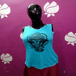 Camisetas sin mangas de algodón transpirable con estampado de dioses hindúes para mujer, mezcla de colores, venta al por mayor desde India 2024 - Product Image 1