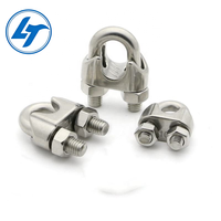 Collier de serrage simple en acier inoxydable 304 pour câble métallique, forme en U, type calibre, avec goupille
