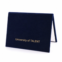 Porte-documents en velours A5 pour diplôme et certificat, avec logo personnalisé pour la remise des diplômes