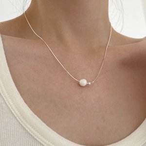 Collar de Perlas de Agua Dulce Naturales de Plata de Ley S925 Wenchi para Mujer, Colgante de Lujo de Alta Gama con Cadena para Clavícula, China - Product Image 1