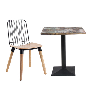Industrial Style Restaurant Cafe Shop <strong>Solid</strong> Wooden <strong>Table</strong> <strong>Tops</strong> Bordered Desktop Elm <strong>Wood</strong> and Iron Dining <strong>Table</strong> - Product Image 6
