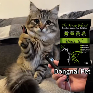 Dongnai PETS Ecológico Arena para gatos Biodegradable Tofu Compuesto de almidón Maíz Lavanda Fragancia Agrupación Fábrica de fibra vegetal - Product Image 4