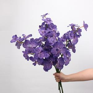Vente en gros Nouveau design 7 têtes Real Touch Latex <span class=keywords><strong>Vanda</strong></span> Orchidée Fleurs Orchidées Phalaenopsis Artificielles Saint Valentin Pâques - Product Image 1