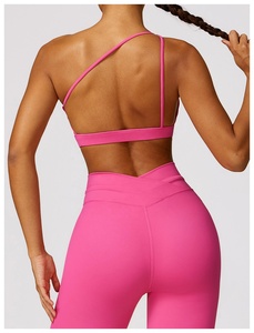 2024 logotipo personalizado Activewear Yoga Set cintura elástica estiramiento de cuatro vías secado rápido transpirable patrón sólido gimnasio Fitness entrenamiento - Product Image 4