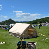 Tente gonflable de luxe de 12 m², toutes saisons, imperméable, avec cheminée pour le camping familial et le glamping