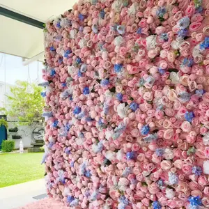 Groothandel Bloemrijke Ambachten Zijde Kunstmatige Roos Bloem Bloemenmuur Achtergrond Voor Bruiloft Decoratie
