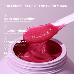 UUKKG <span class=keywords><strong>Masque</strong></span> capillaire lissant anti-frisottis à la kératine et au beurre de karité, réparation profonde pour <span class=keywords><strong>cheveux</strong></span> abîmés et difficiles à coiffer, qualité salon UU4940 - Product Image 3
