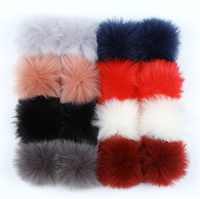 Porte-clés pompon avec fausse fourrure de renard, pompon en peluche, boule pelucheux, porte-clés