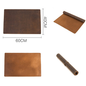 Retro Crazy Horse Leather Mouse Pad Large Comfortable Insulated and Stain Proof Office <b>Computer</b> <b>Desk</b> Mat Customizable - Product Image 5