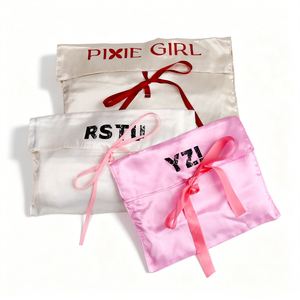 Custom Logo Printed Eco-Friendly Durable Satin Envelope Pouch Underwear Reusable Suit <b>Clothes</b> Gift Hair <b>Bundle</b> Wig Packaging Bag - Product Image 1
