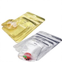 Sacs refermables en polyéthylène Mylar imprimés par gravure, résistants à l'humidité, en stock, pour emballage de bijoux et d'or, sacs à fermeture éclair en plastique transparent