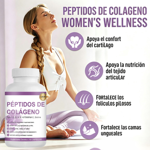 Péptidos de Colágeno Tipos I, II, III, V y X con Vitamina C y Biotina 2200 mg, 60 Cápsulas para Piel, Articulaciones, Cabello y Uñas - Product Image 3