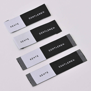 Etiqueta de tamaño para ropa <span class=keywords><strong>S</strong></span>/M/L, rectángulo bordado de lámina reflectante dorada con pliegue central de respaldo sin sombras para un uso conveniente en la bolsa - Product Image 3