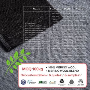 Maglietta da <span class=keywords><strong>Uomo</strong></span> in <span class=keywords><strong>Lana</strong></span> Merino a Maniche Lunghe con Spalline Sottili, Certificata Solarwool - Product Image 4