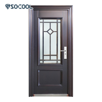 Socool House Porte extérieure en verre et acier décorative moderne Entrée principale pour appartement Style design fini