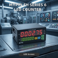 Tachymètre Mypin FA8-6NN2B à affichage LED 6 chiffres pour montage sur panneau, 0,01 Hz à 8 kHz, vitesse et fréquence, 90-260 V AC/DC, RS232 Modbus-RTU