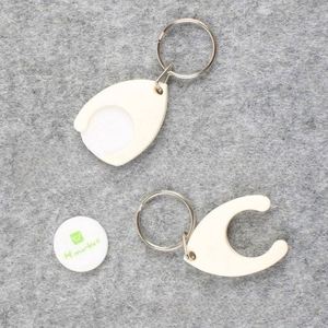 Porte-clés personnalisés pour jetons de chariot de courses Euro - Porte-jeton ABS personnalisé style croix pour chariot de courses, impression numérique, promotions portables - Product Image 4