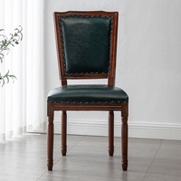 Chaise de salle à manger vintage en bois massif, style nordique/européen/américain, simple et rustique, tabouret de café et chaise de maquillage