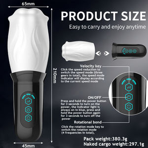 Masturbatore Maschile Automatico Rotante con Vibrazione del Glande, Simulazione Orale, Movimento a Spirale, Coppa Rotante, Allenatore per il Ritardo dell'Eiaculazione, Giocattoli Sessuali per Uomini - Product Image 4