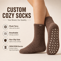 Chaussettes Douces et Chaudes Personnalisées de Marque de Luxe - Chaussures d'Intérieur d'Hiver Écologiques de Haute Qualité avec Logo Personnalisé