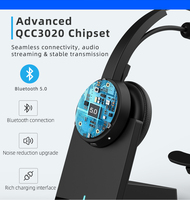 Auriculares Inalámbricos Mono Truckers con Cancelación de Ruido ENC del 99%, Auriculares Bluetooth V5.2 con Micrófono para Oficina y Centro de Llamadas